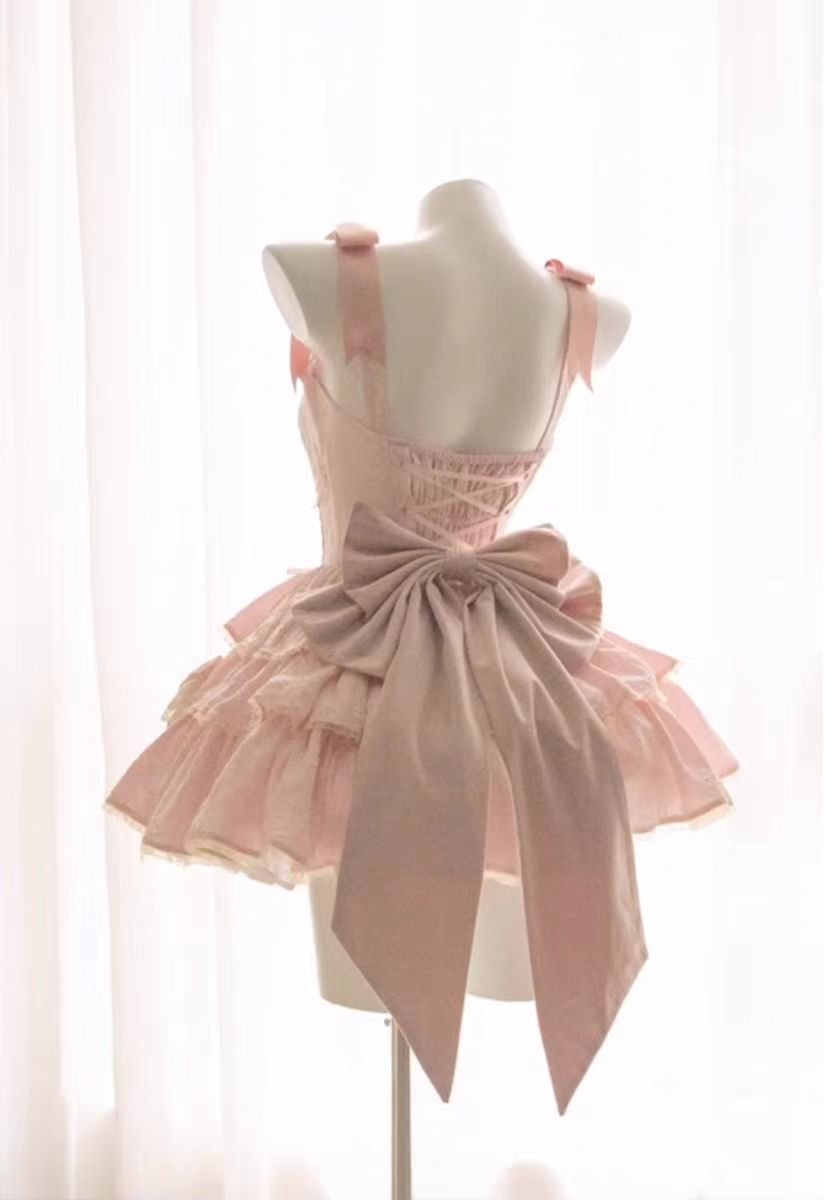 Flower Wedding Color Suspender Dress Ballet Puffy Dress Dress Lolita