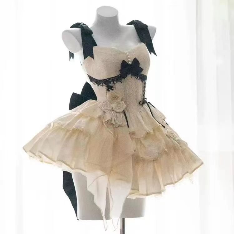 Flower Wedding Color Suspender Dress Ballet Puffy Dress Dress Lolita