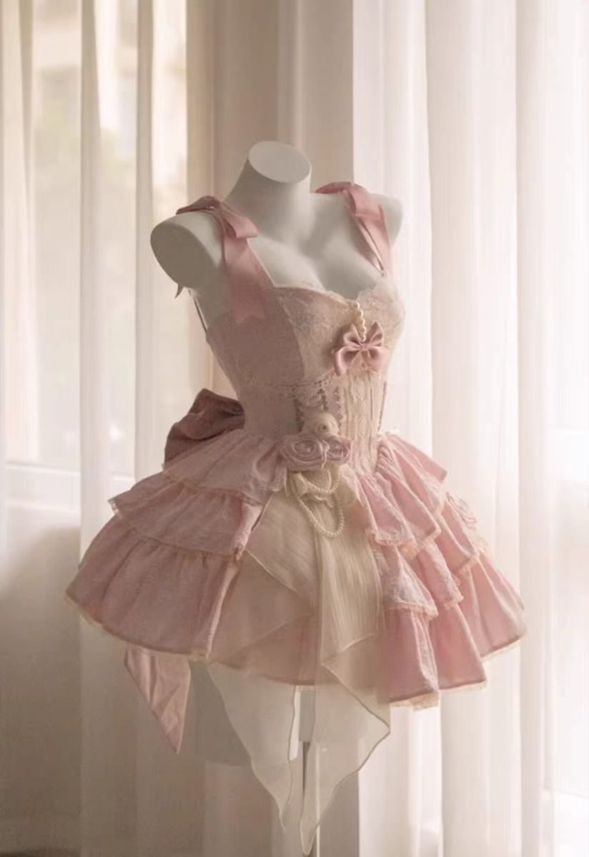 Flower Wedding Color Suspender Dress Ballet Puffy Dress Dress Lolita