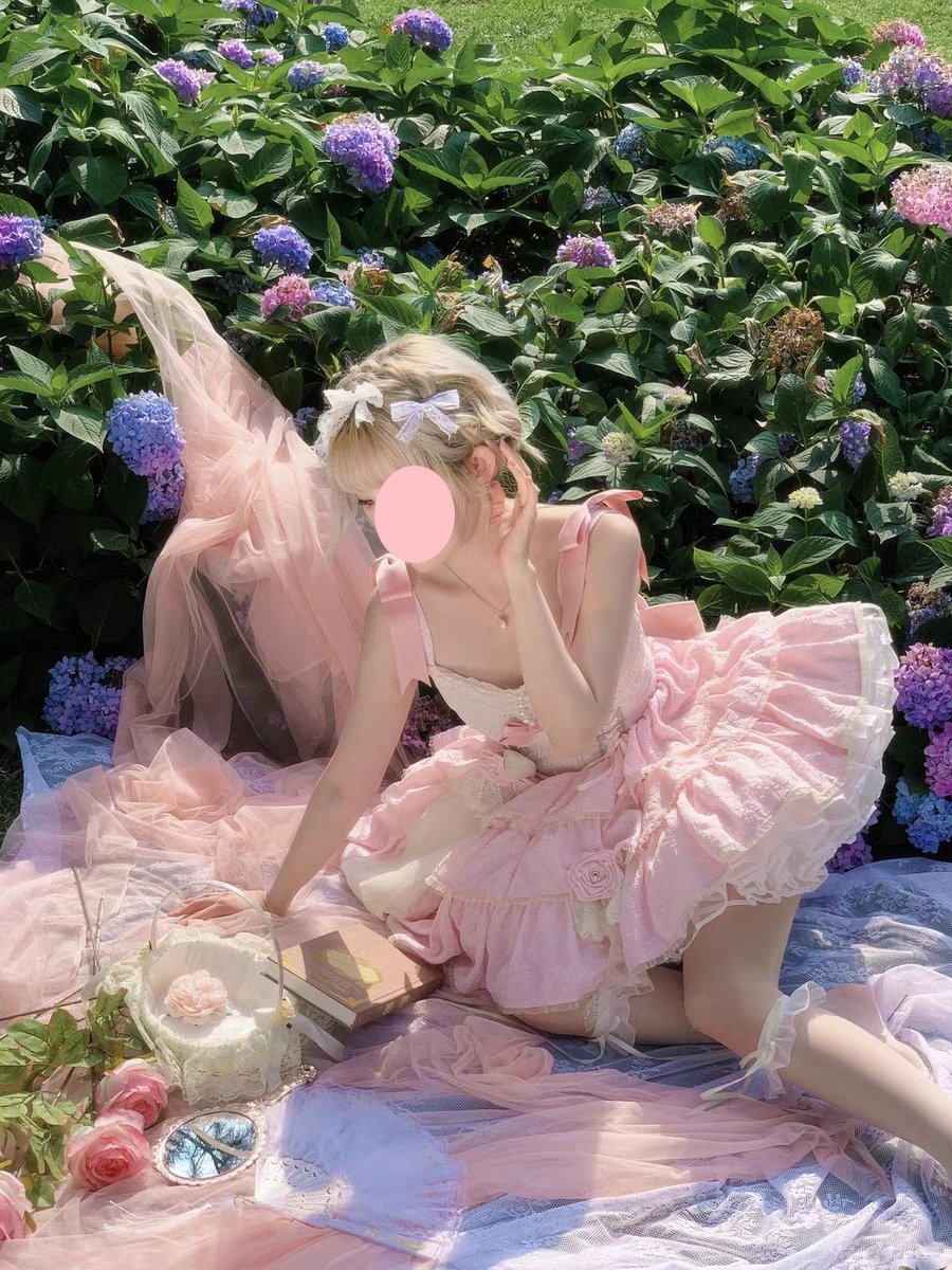 Flower Wedding Color Suspender Dress Ballet Puffy Dress Dress Lolita
