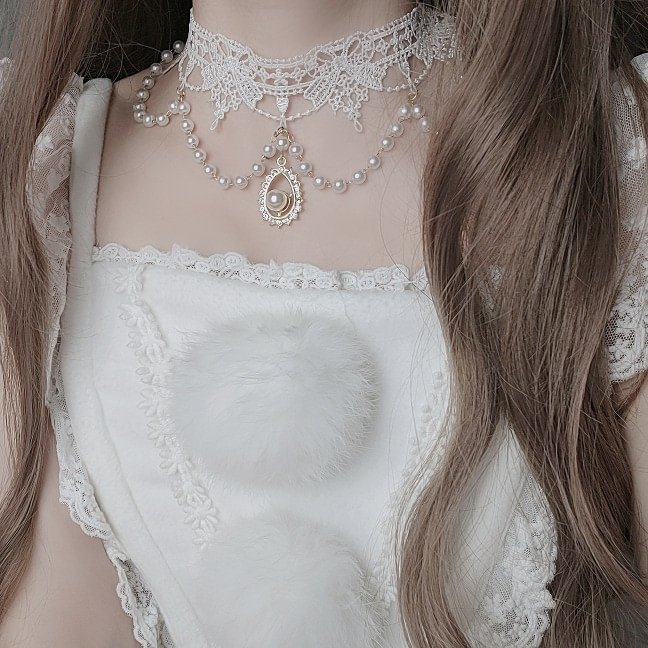 Gem Pearl Lace Necklace Ribbon Accessories Small Things Wedding Lolita Accessories
