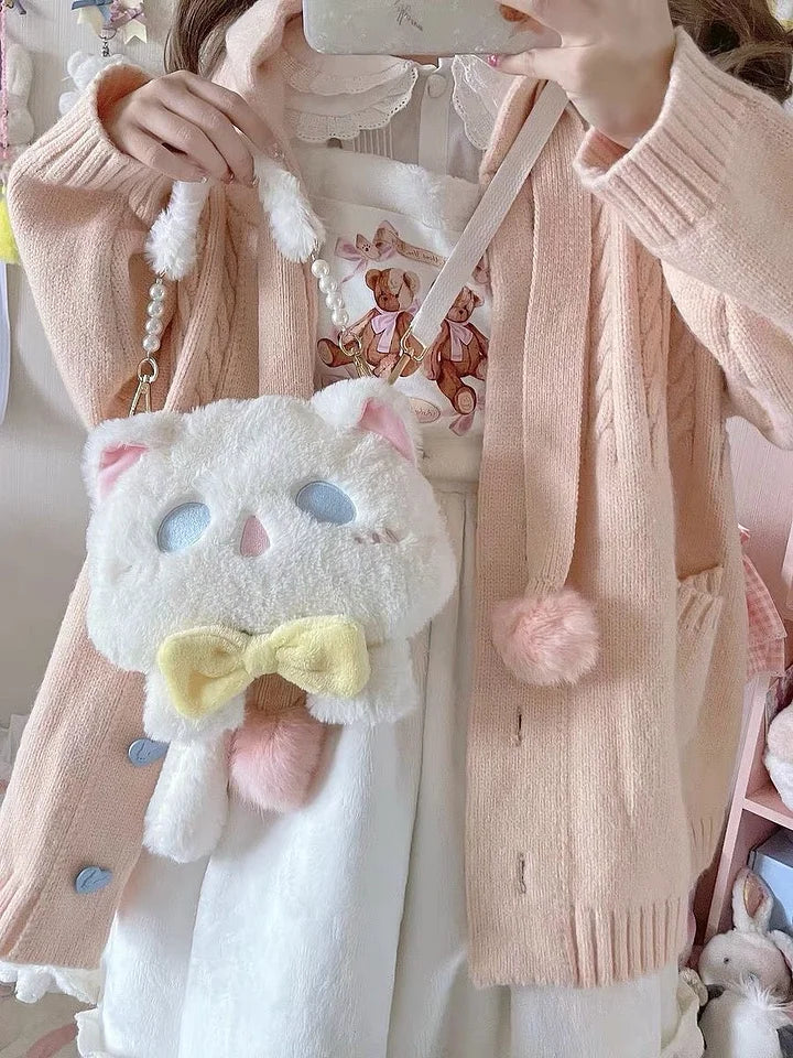 Ghost Cat Cute Plush Shoulder Bag Lolita Sweet Bag For Women