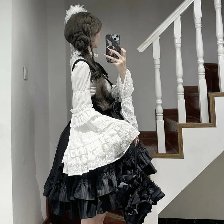 Lolita Blouses Gorgeous Multi-Layer Lace Gothic Vintage Lolita Shirt
