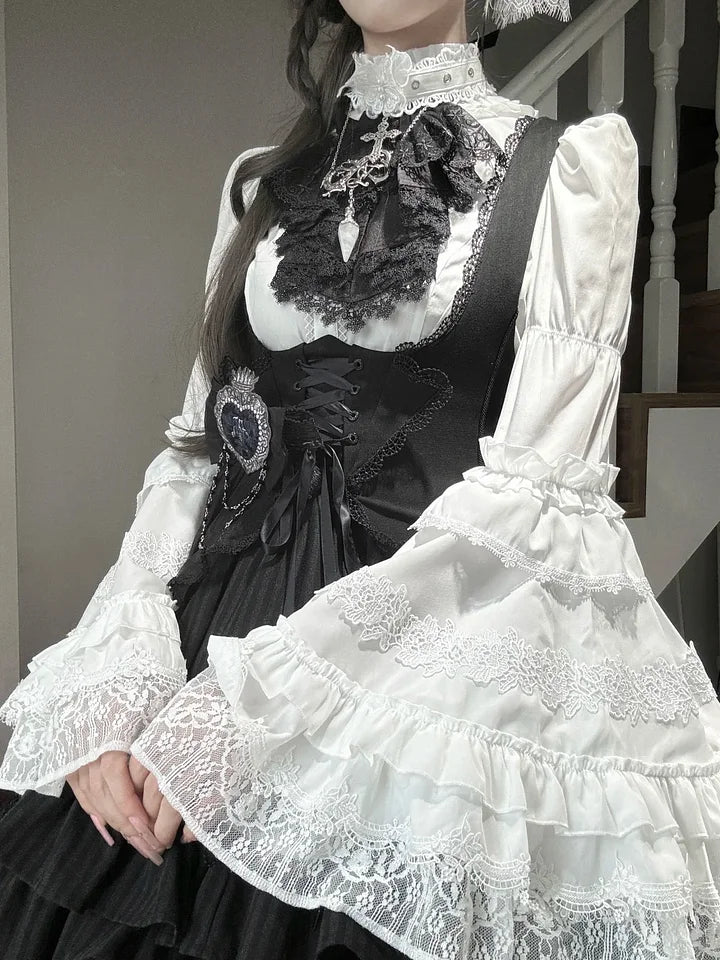 Lolita Blouses Gorgeous Multi-Layer Lace Gothic Vintage Lolita Shirt