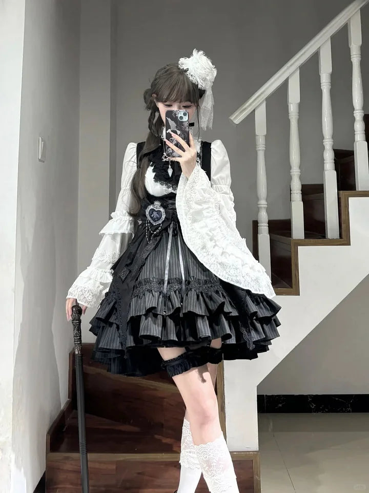 Lolita Blouses Gorgeous Multi-Layer Lace Gothic Vintage Lolita Shirt