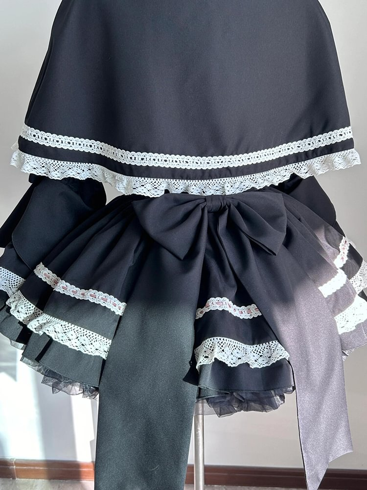 Goth Lolita Black Lolita Ji Sleeve Doll Vintage Lolita Small Victorian Lolita Cape Set Christmas