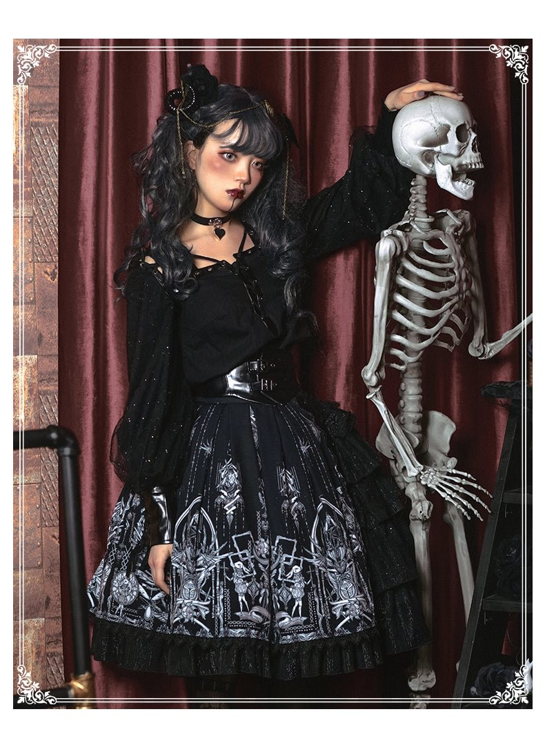 Goth Lolita Prom Goth Dresses Dark Printed Dress Gothic JSK Lolita SK Plus Size 3XL Lolita Dress