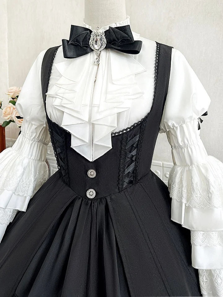 Gothic Lolita Classic Dresses Halloween Costume Magical Girl Daily Autumn Dress Elegant Outfit Witch Hat
