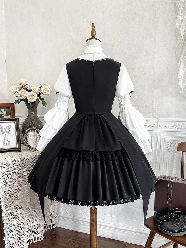 Gothic Lolita Classic Dresses Halloween Costume Magical Girl Daily Autumn Dress Elegant Outfit Witch Hat
