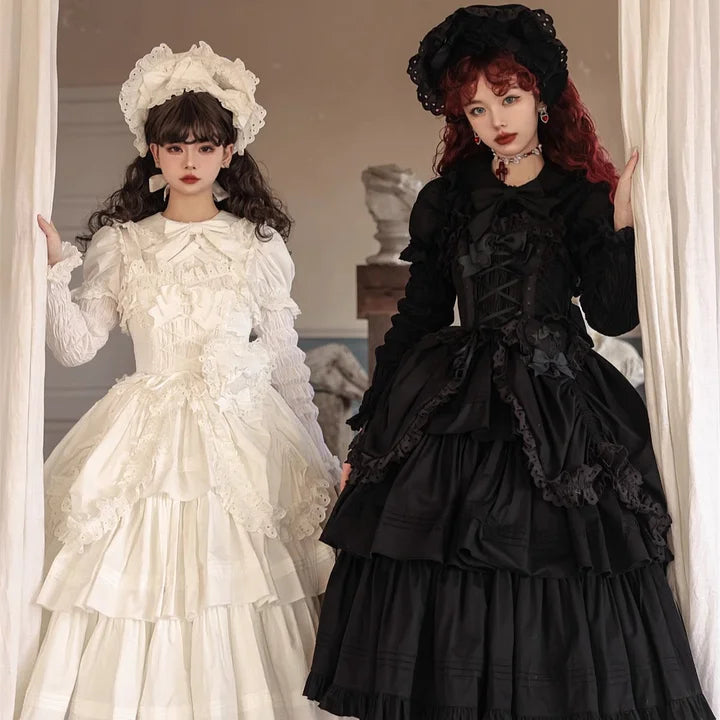 Gothic Subculture Halloween JSK Dress Red and Black Layer Long Lolita