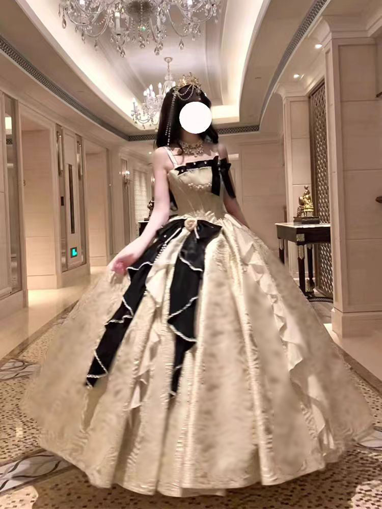 Hime Lolita Lolita Dress High-end Light Luxury Birthday Party Lolita Princess Dress Graduation Ceremony Birthday Party  One Piece Dress