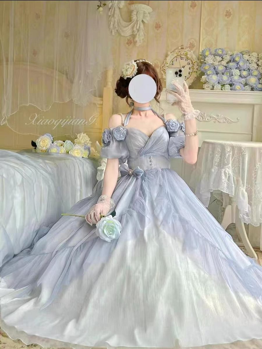 Hime Lolita Miss Dael Fairy Lolita OP Dress Elegant Prom Rose Dress Mint Green Long Dress Pink Graduation Ceremony