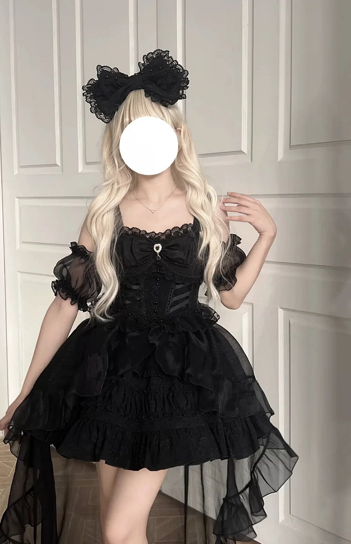 Hime Lolita Wedding Lolita Sweet Organza Lolita Pink White JSK Summer Princess Suspender Dress