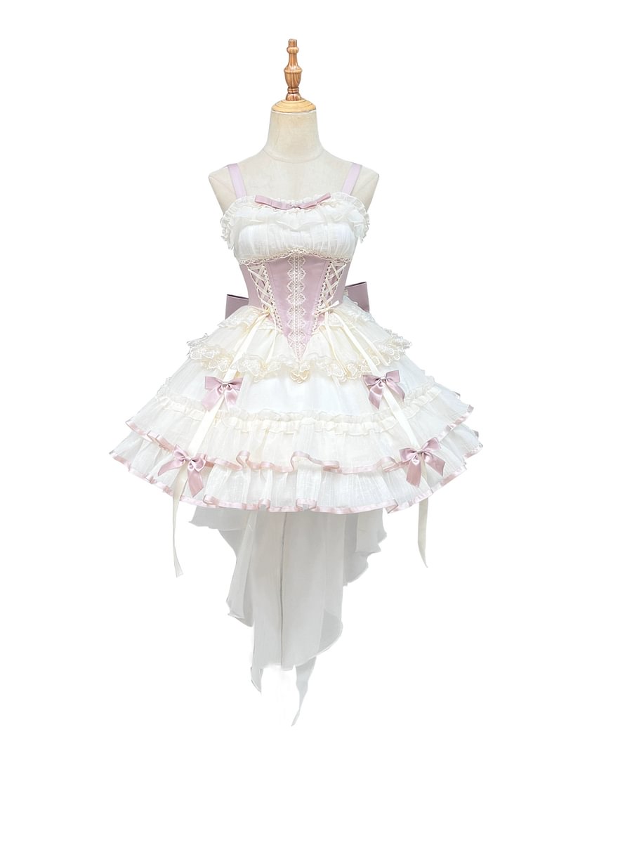 Sweet Lolita Light Purple Strappy Lace Short Cake Dress