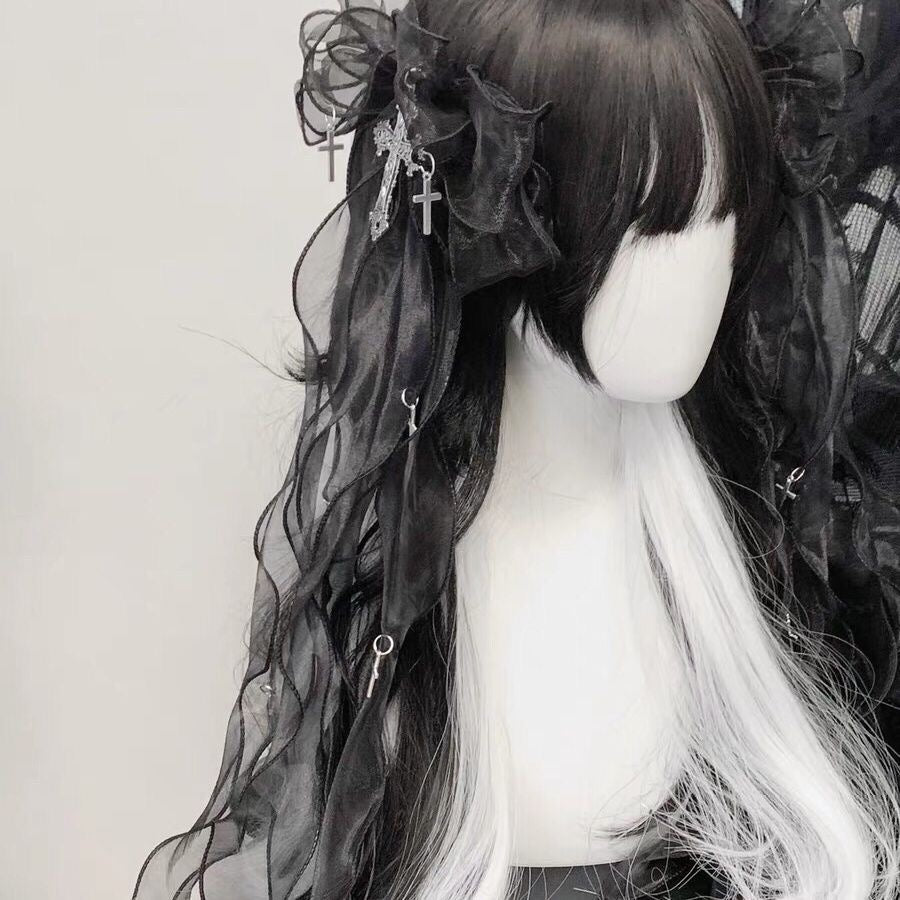 Lolita Accessories Headwear Gothic Bow Cross Ribbon Lace Hairclip Hair Accessories
