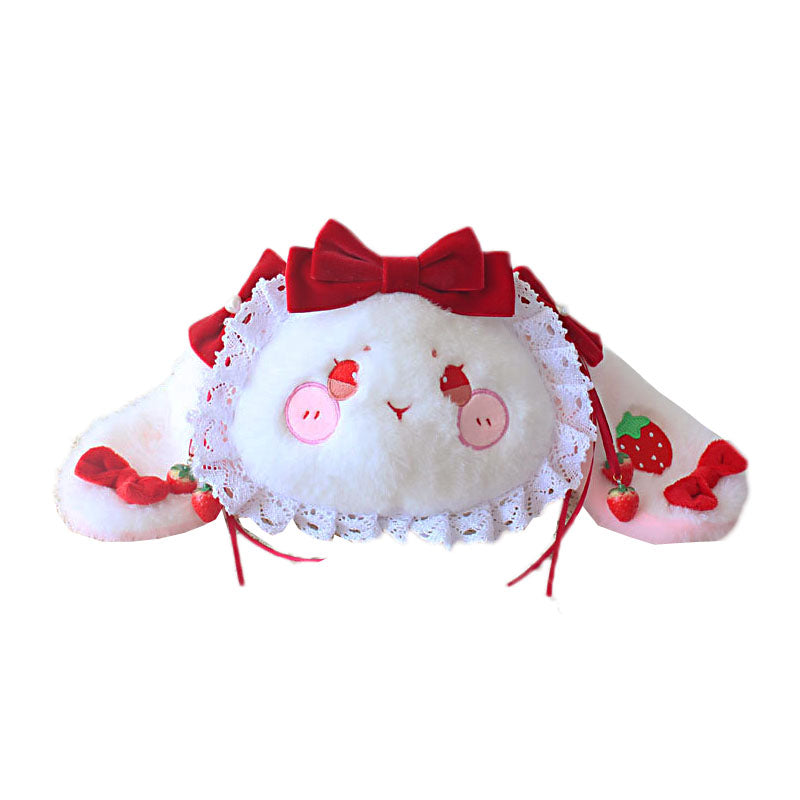 Lolita Bag Sweet White Strawberry Lop Bunny Pearl Chain Lolita Accessories