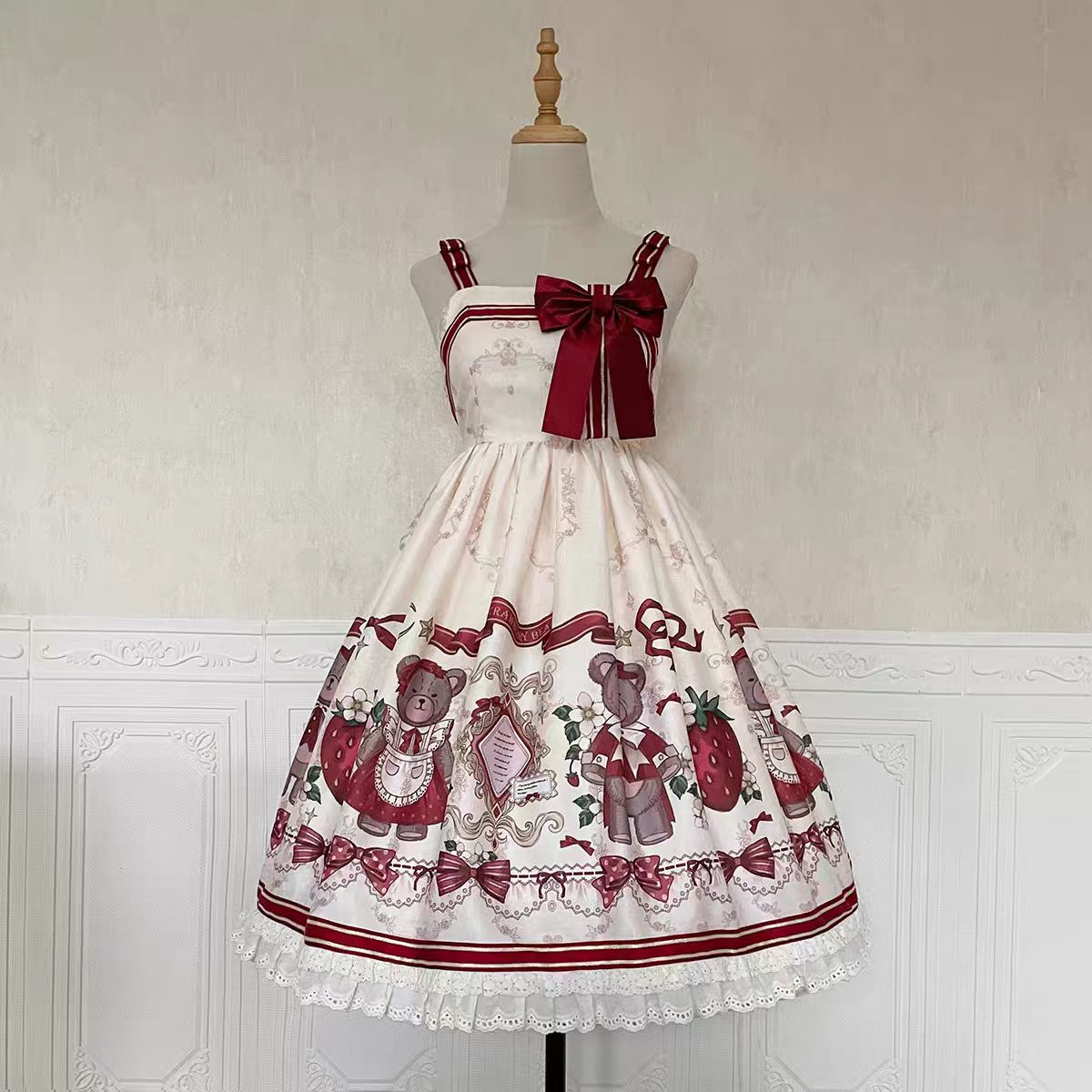 Lolita Coat Winter Two Piece Outfit Sweet Dress with Outerwear Holiday Set