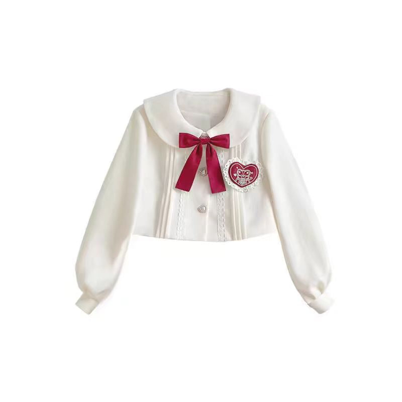 Lolita Coat Winter Two Piece Outfit Sweet Dress with Outerwear Holiday Set