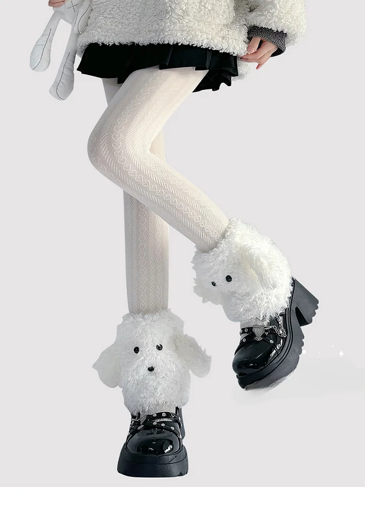 Lolita Stockings Cute Plush Wool Autumn and Winter Dog Ears Short Lolita Accessories