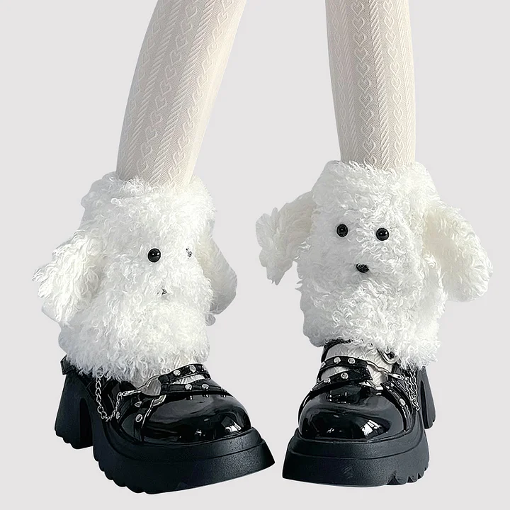 Lolita Stockings Cute Plush Wool Autumn and Winter Dog Ears Short Lolita Accessories
