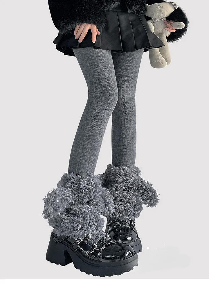 Lolita Stockings Cute Plush Wool Autumn and Winter Dog Ears Short Lolita Accessories