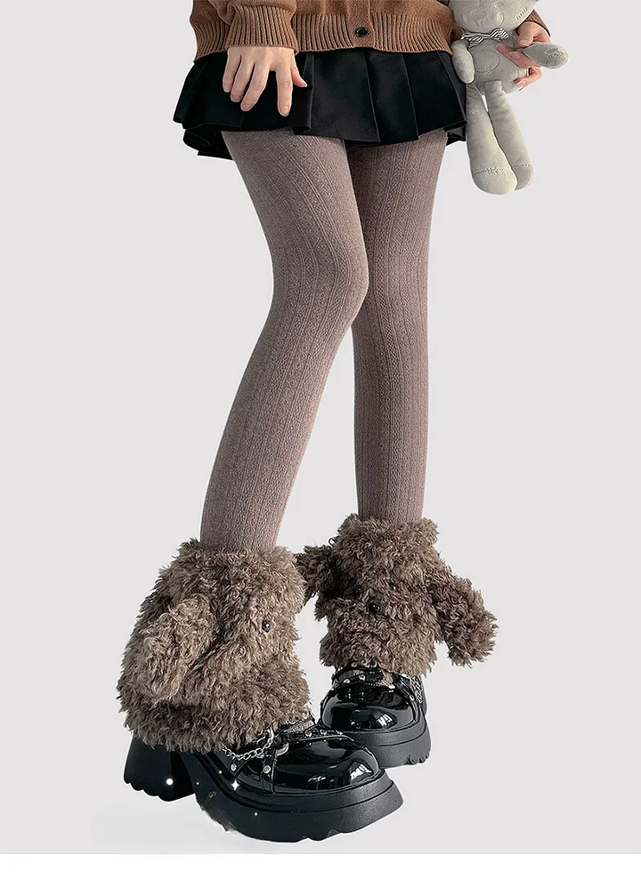 Lolita Stockings Cute Plush Wool Autumn and Winter Dog Ears Short Lolita Accessories