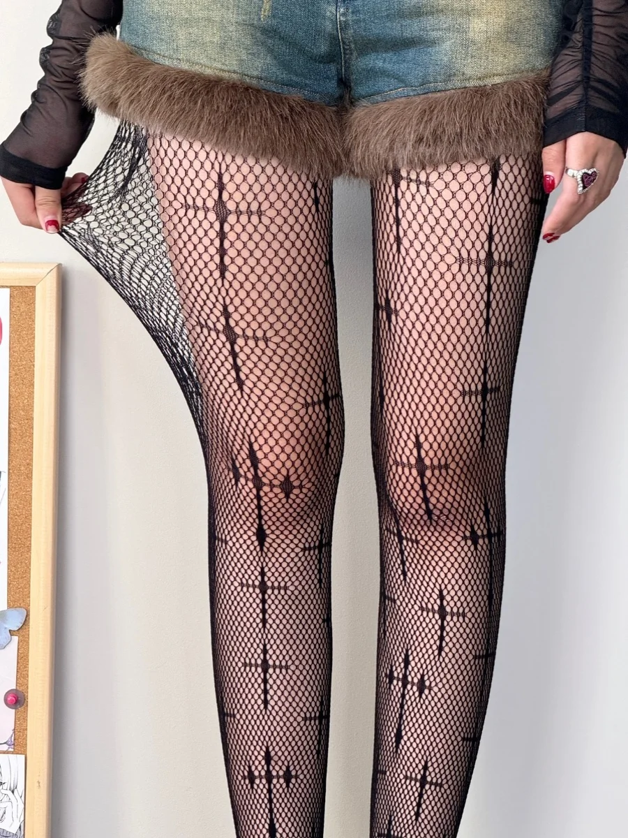 Lolita Stockings Gothic Cross Hollow Lace Socks Lolita Accessories