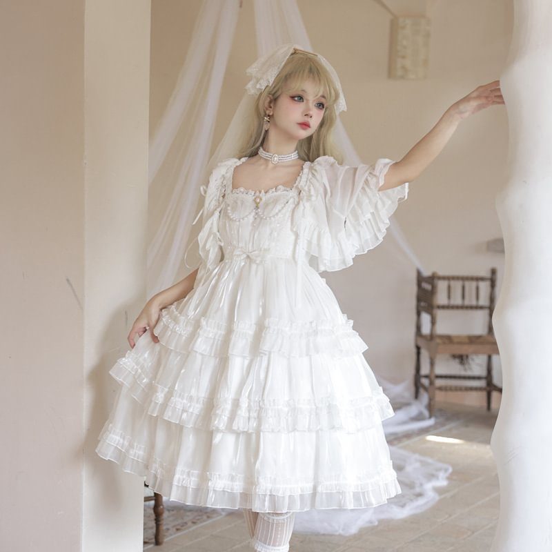Lolita White Chiffon Shawl Summer Coat