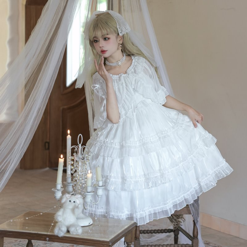 Lolita White Chiffon Shawl Summer Coat