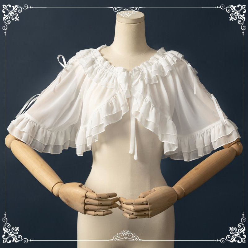 Lolita White Chiffon Shawl Summer Coat