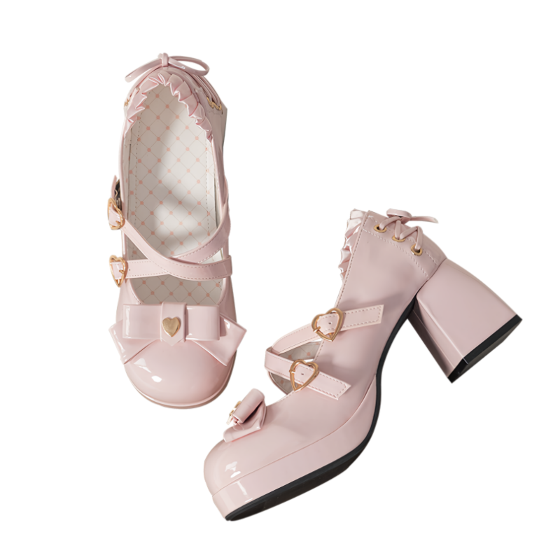 Lolita Shoes Candy Girl Elegant High Heels Cute Girl Bow Japanese Princess