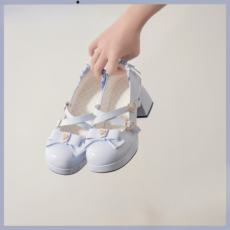 Lolita Shoes Candy Girl Elegant High Heels Cute Girl Bow Japanese Princess