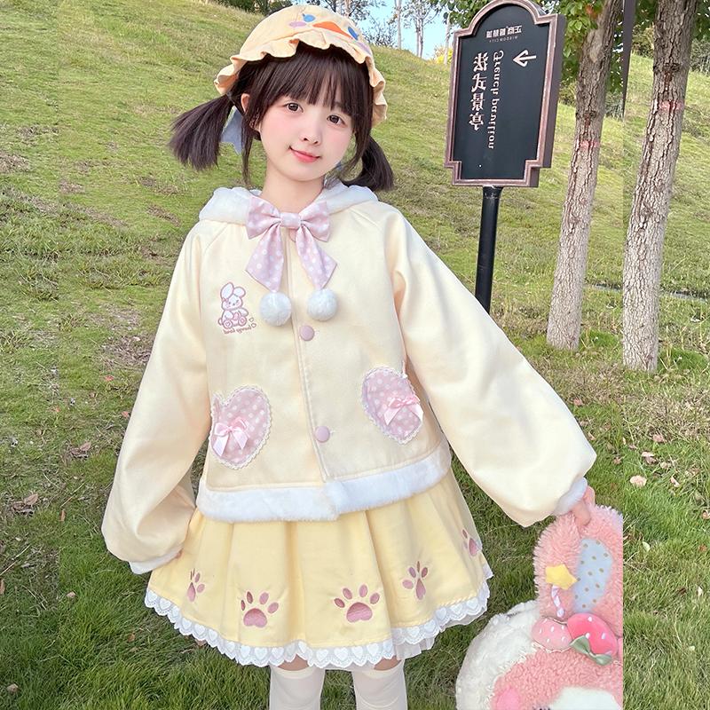 Love Bunny Girl Cute Rabbit Ear Woolen Coat Lolita Coat