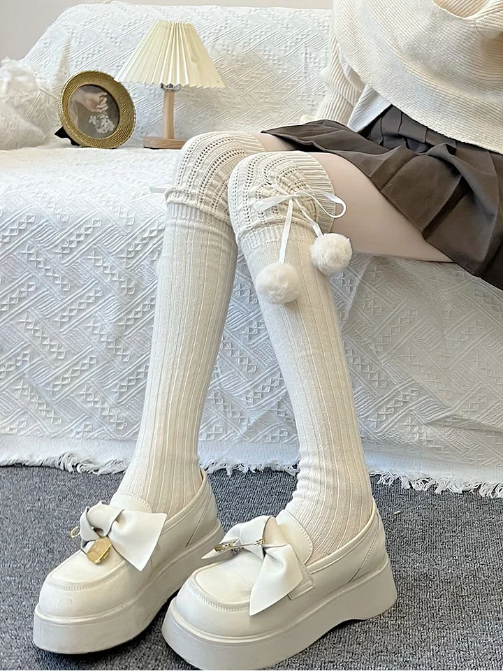 Lolita Stockings Milk White Japanese Cute Spring and Autumn High Thigh Lolita Accessories