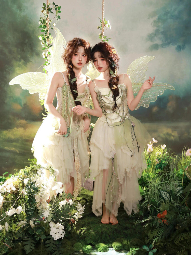 Mori Kei Fashion Forest Green Inspire Sweet Lolita Maxi with Lace One Piece Dress
