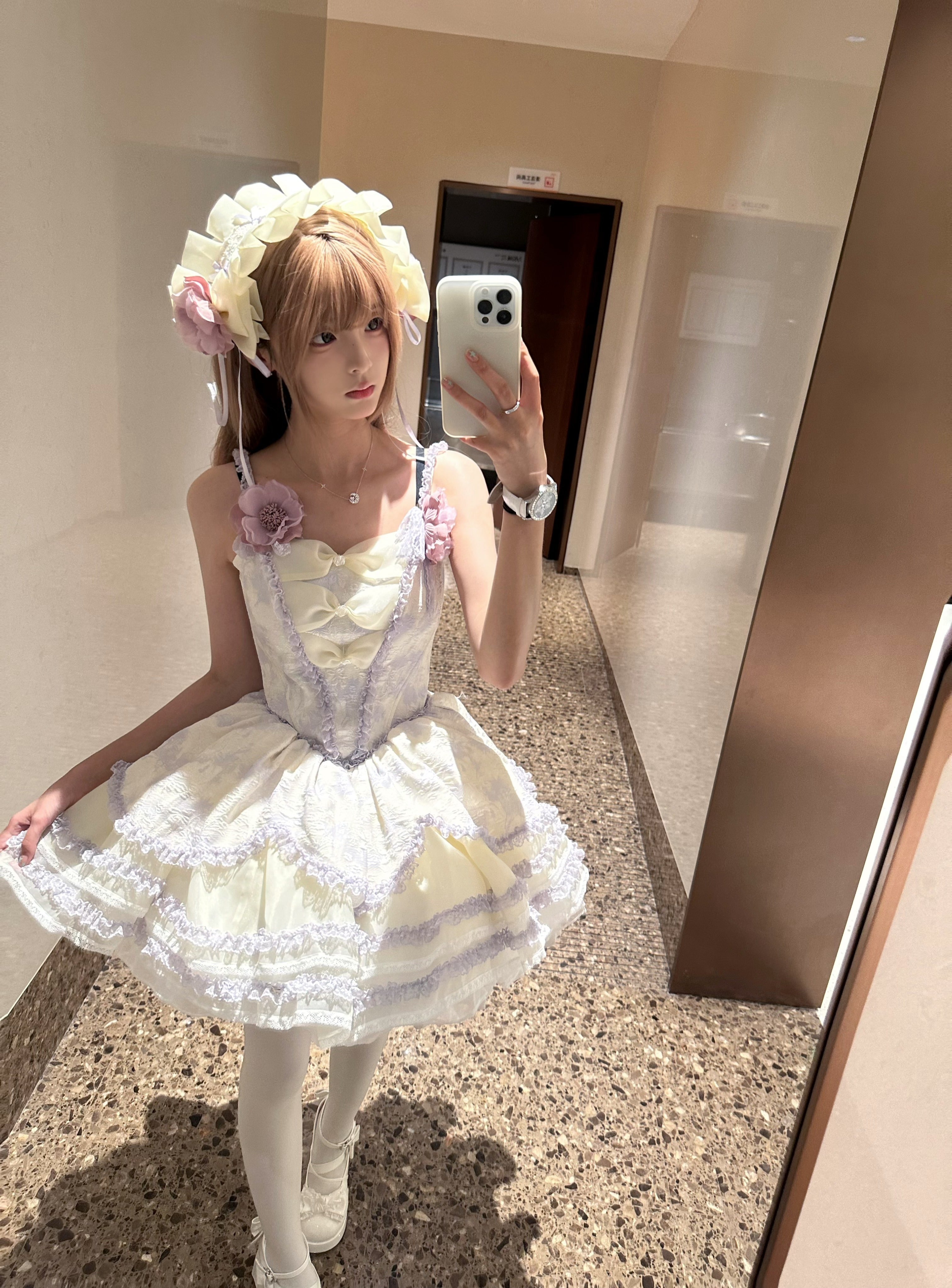 Mori Kei Fashion Sweet Lolita Pastoral Cute Elegant Light Green Lolita Daily Dress for summer