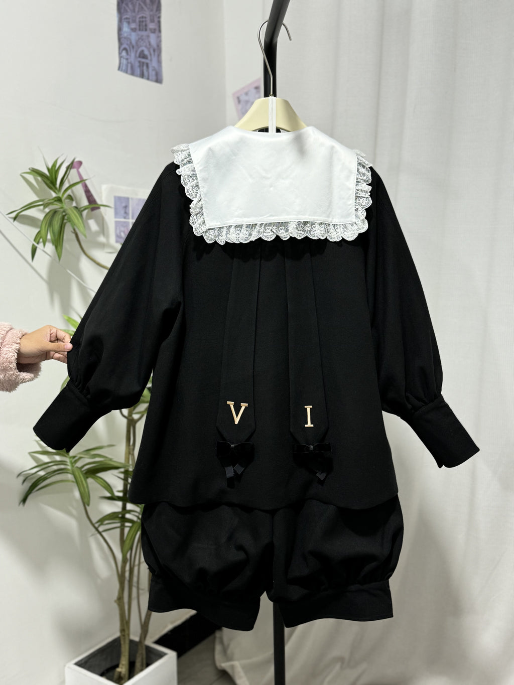 [Pre] Ouji Fashion with Shorts Coat Black Bunny Set  Fantasy Style Daily Outfit