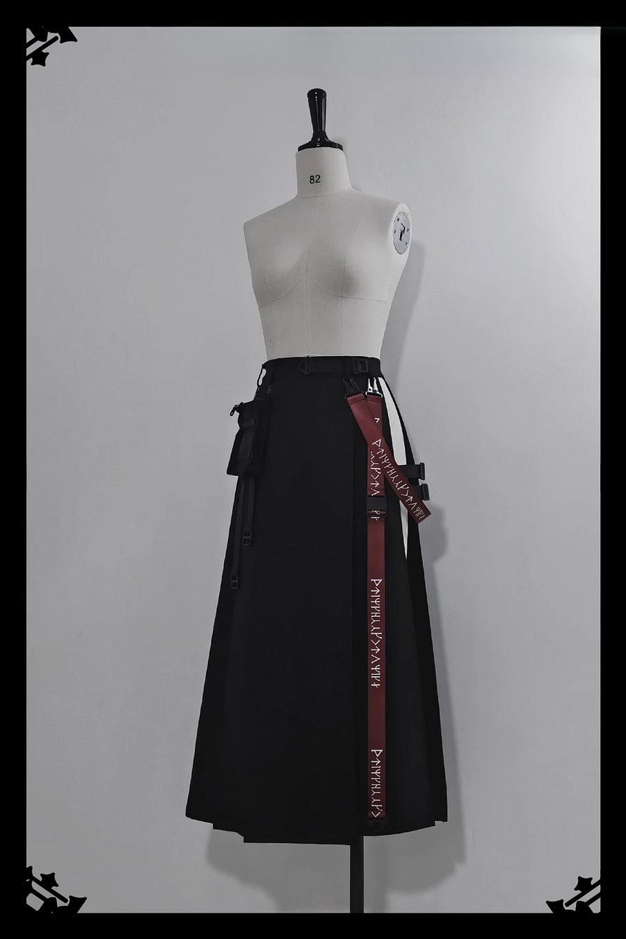 [Pre]Ouji Fashion Black Dark Edgy Slit Skirt Look Tooling Subculture Skirt SK