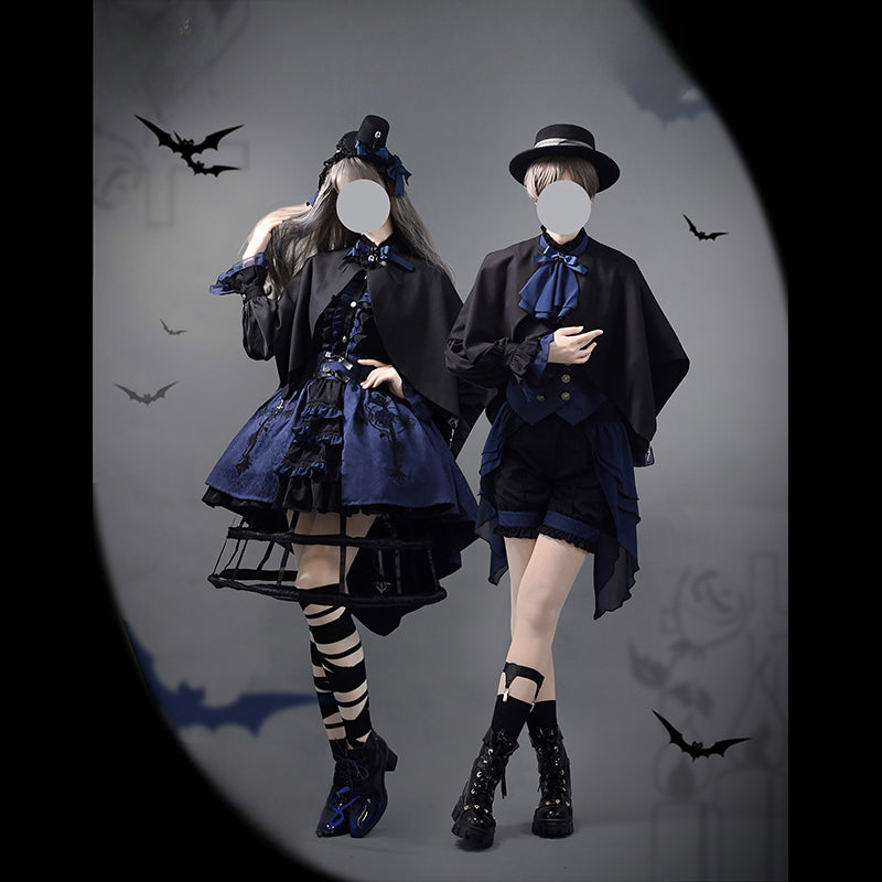 [Pre] Ouji Fashion Dark Blue Dark Set Original Lolita Prince Outfit Summer Spring