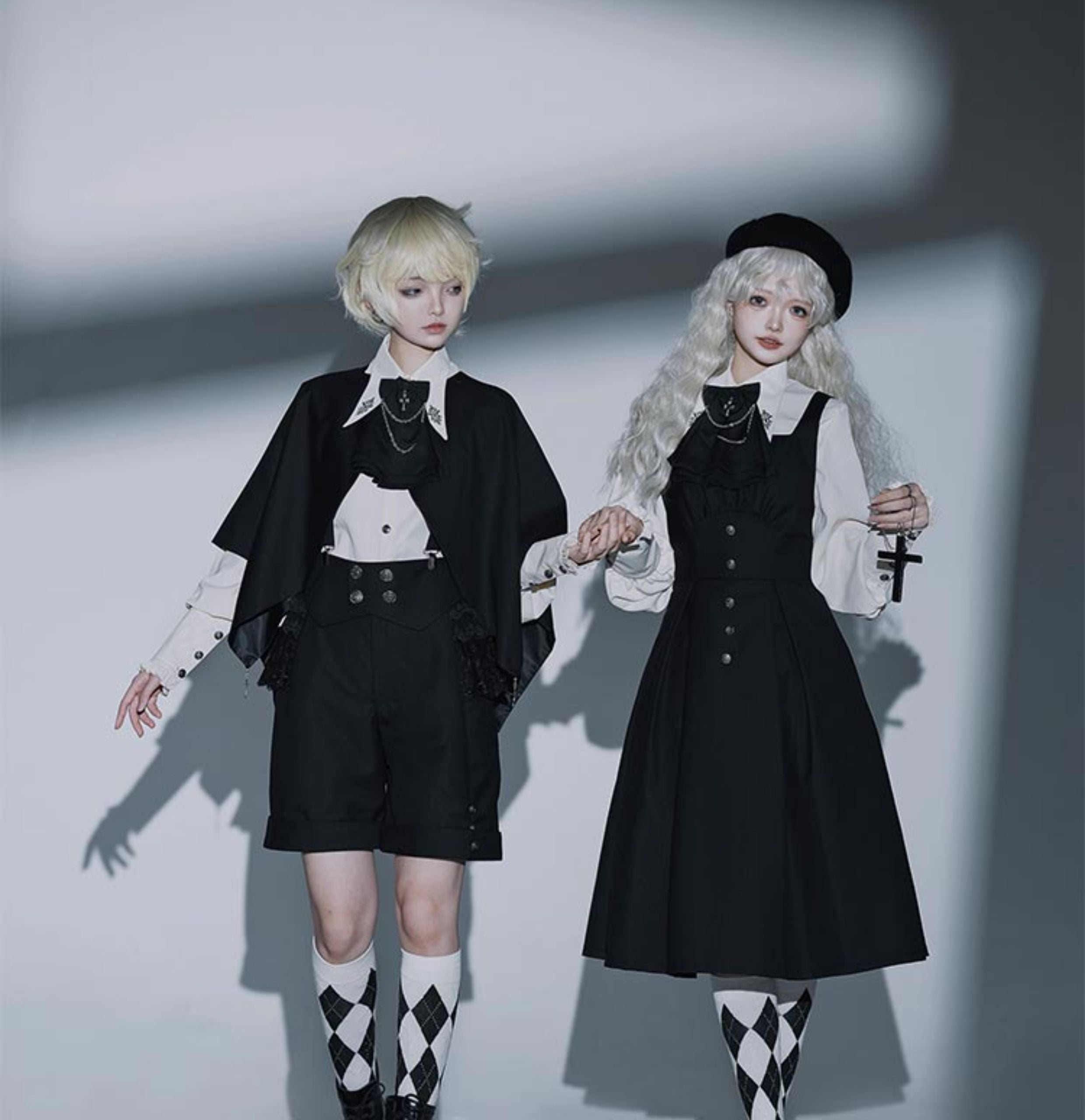 [Pre] Ouji Fashion Night Raven Magic Set Original Lolita Prince Cloak Shirt Overalls Dress Set