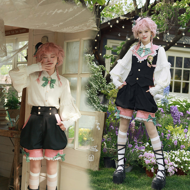 [Pre] Ouji Fashion Cute Garden Set Prince Vest Shirt Summer Daily Outfit