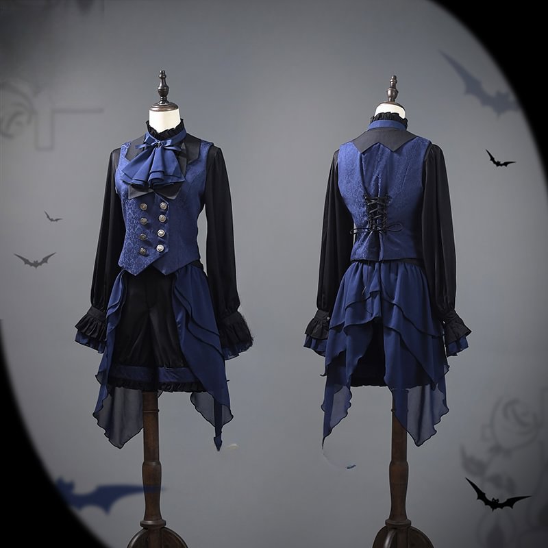 [Pre] Ouji Fashion Dark Blue Dark Set Original Lolita Prince Outfit Summer Spring