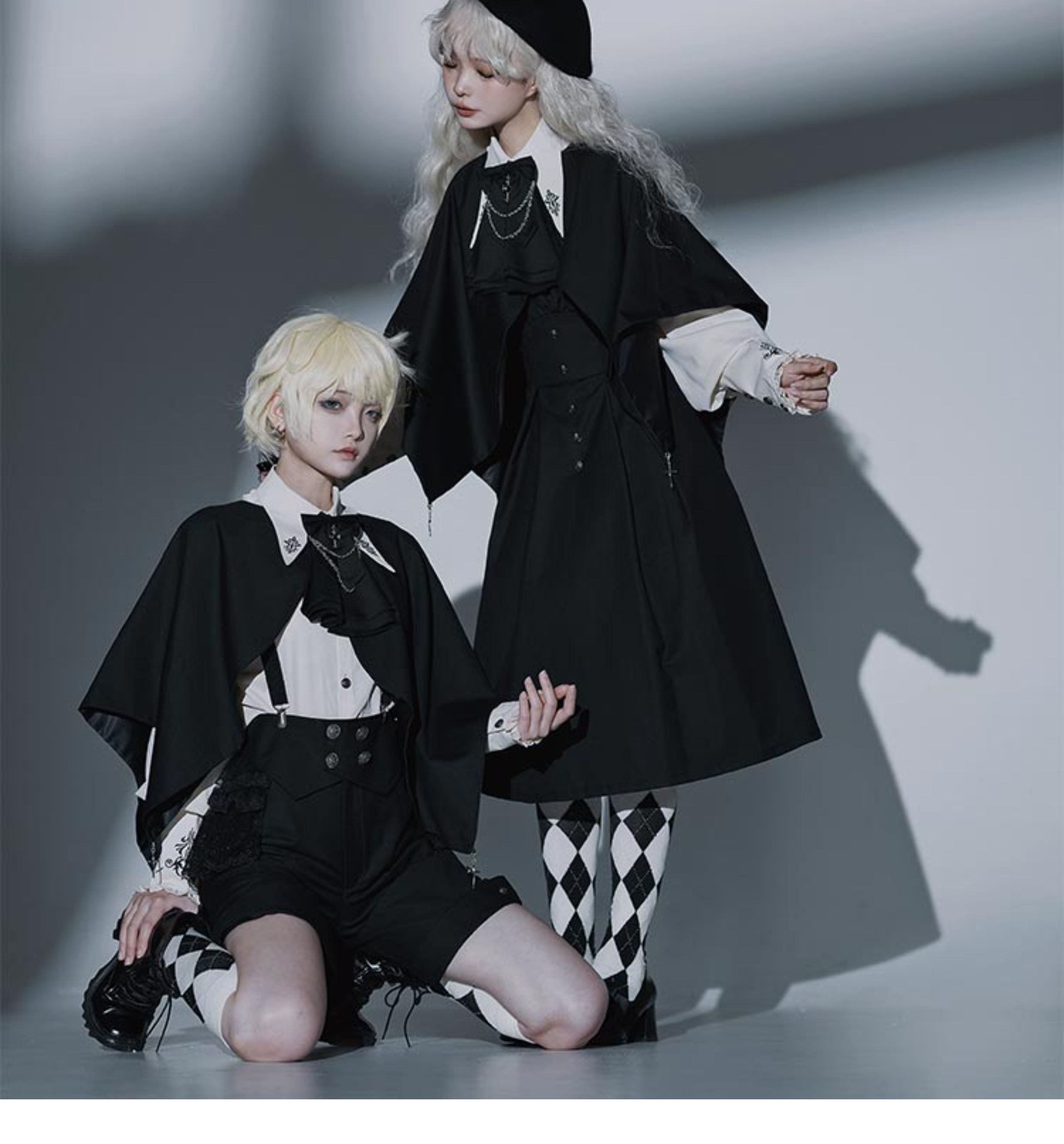 [Pre] Ouji Fashion Night Raven Magic Set Original Lolita Prince Cloak Shirt Overalls Dress Set