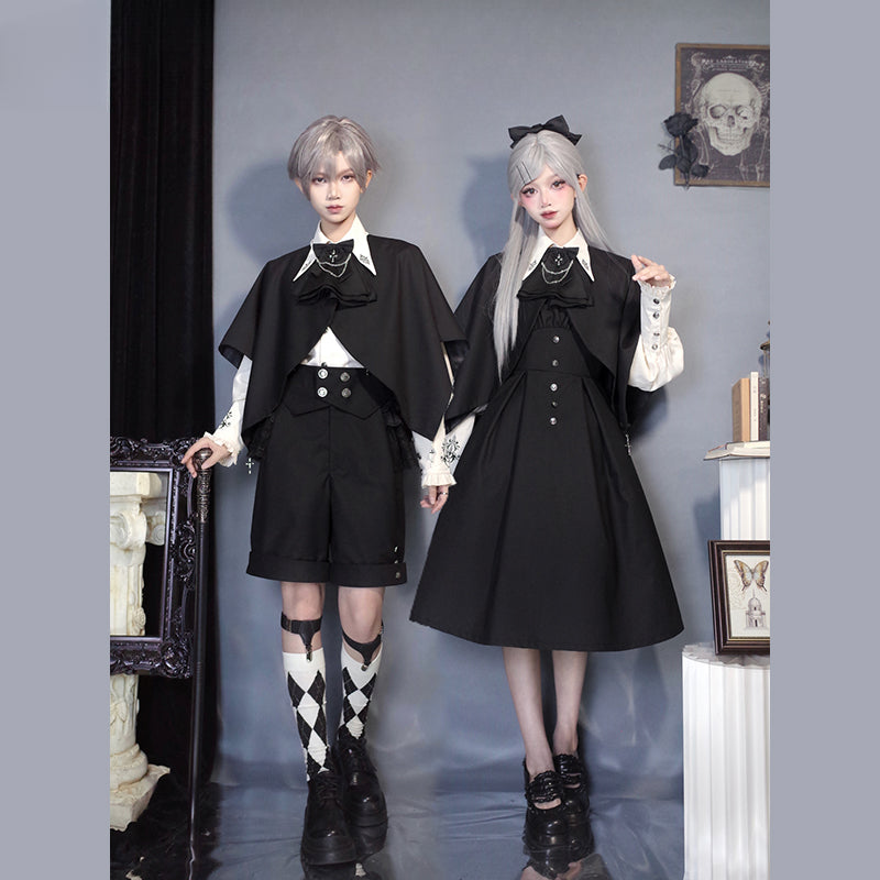 [Pre] Ouji Fashion Night Raven Magic Set Original Lolita Prince Cloak Shirt Overalls Dress Set