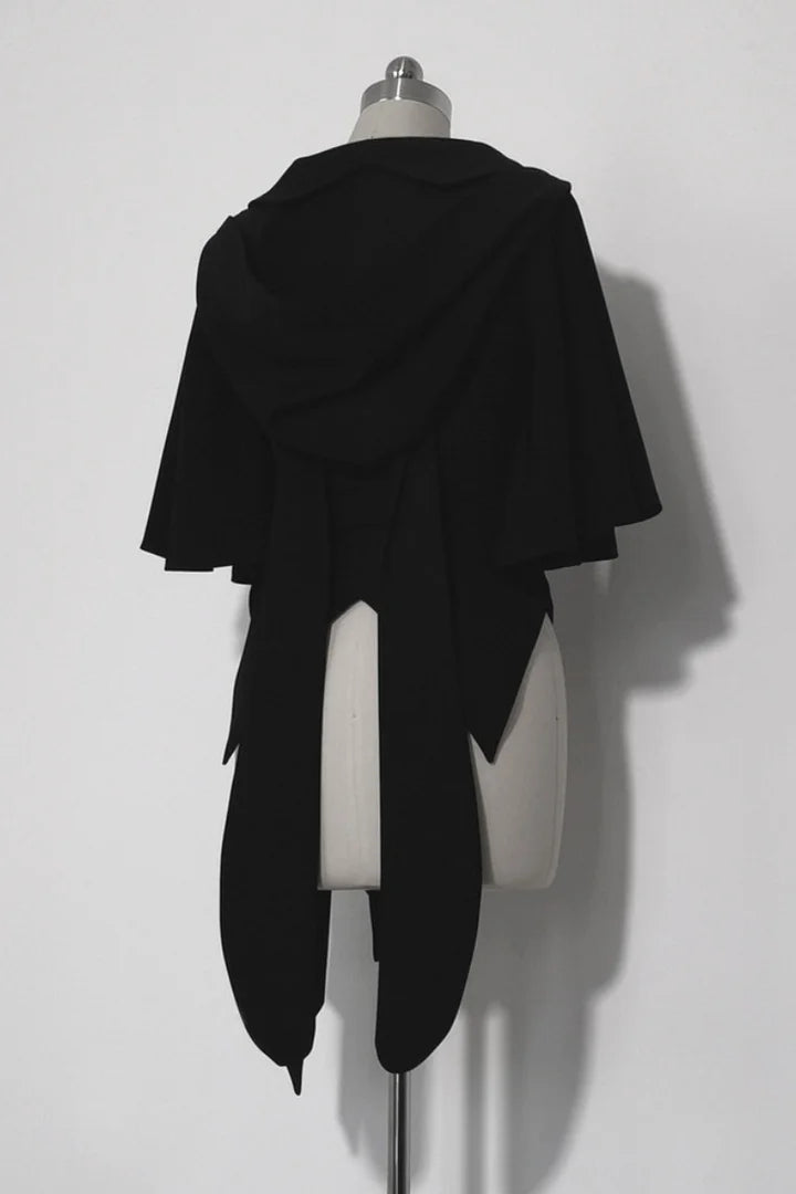 Ouji Fashion Dark Lolita Prince Set Black Rabbit Cloak Bow Gray Blouse Style Cool Ruffle