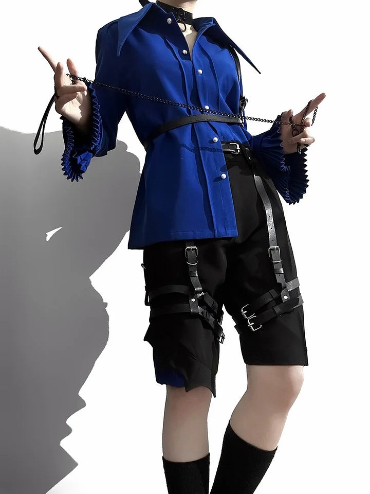 Ouji Fashion Lolita Prince Style Straight Leg Black Shorts Classic Vintage Style