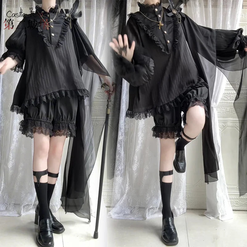 [Pre] Ouji Fashion Lolita Set Dark Delicate Style Original Lolita Gay Prince Shorts Summer Daily Outfit