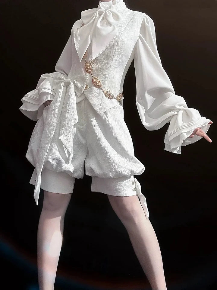 Ouji Fashion LolitaWhite Moonlight Vintage Cute Cool Elegant Lolita Vest Prince Style