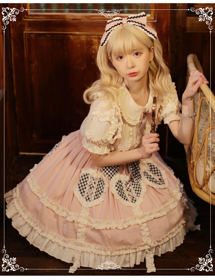 Pink Sweet Kawaii Lolita Summer SK and Blouse