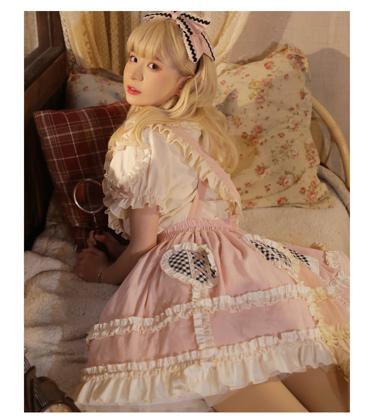 Pink Sweet Kawaii Lolita Summer SK and Blouse